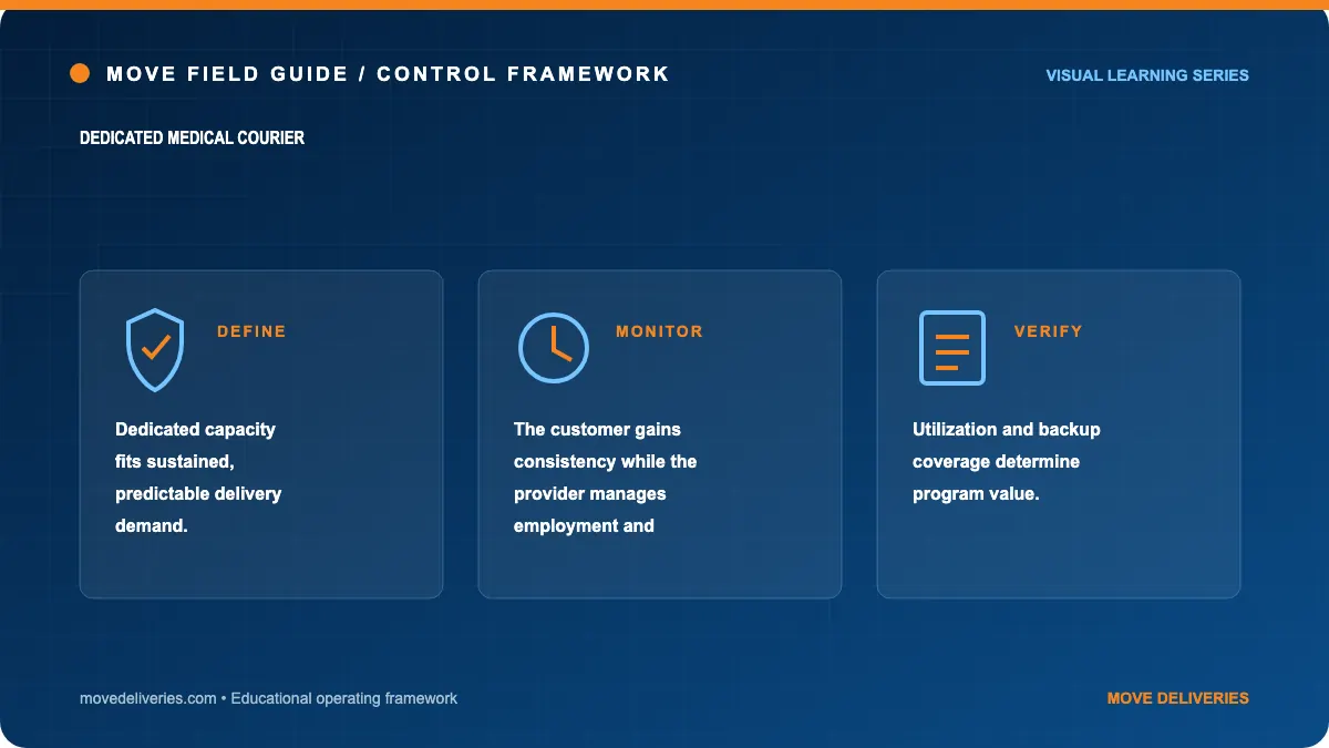dedicated medical courier: controls illustration