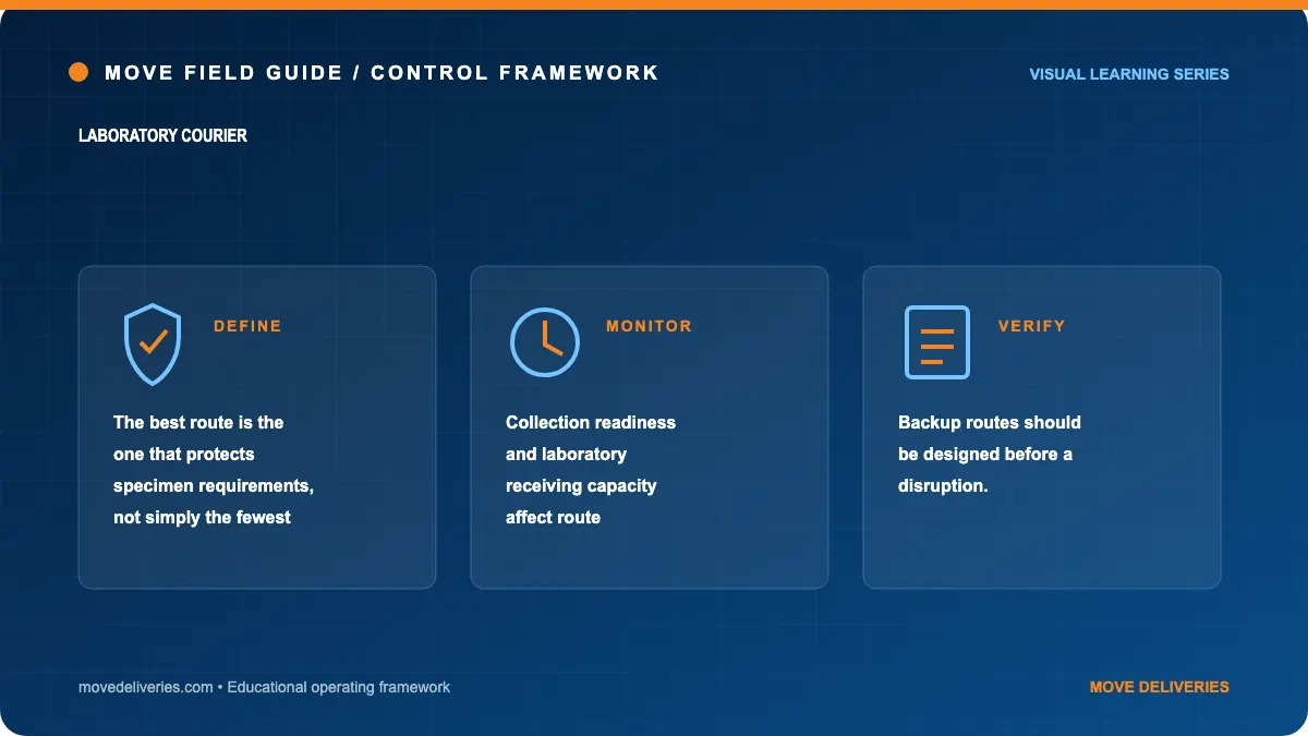 laboratory courier: controls illustration