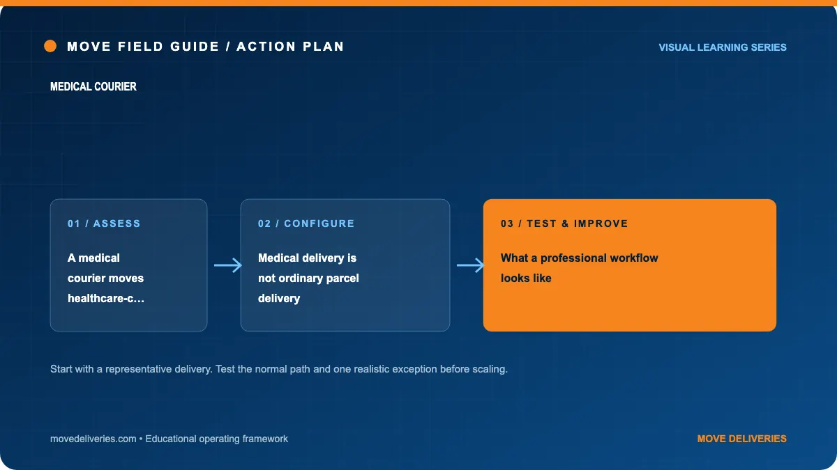 medical courier: action plan illustration